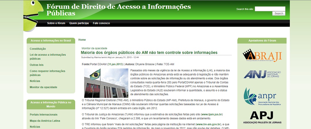Leia mais sobre o artigo No Amazonas poucos órgãos públicos têm controle sobre solicitações de informações