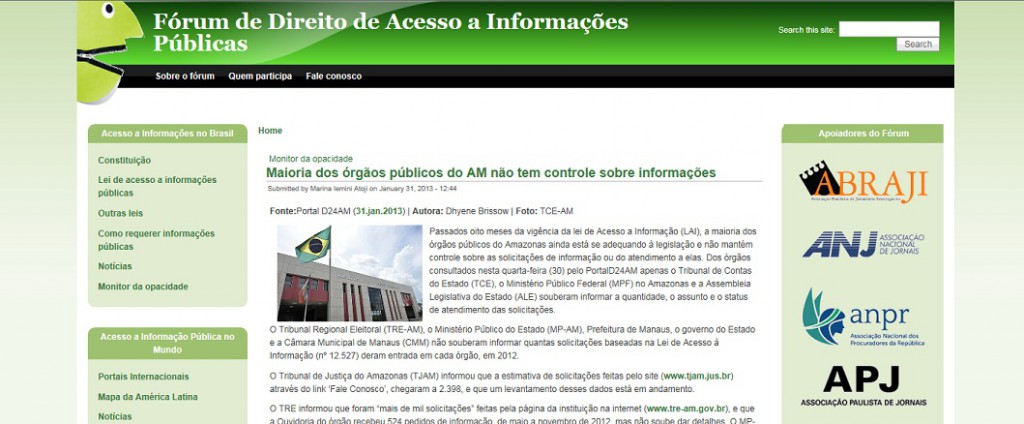 No Amazonas poucos órgãos públicos têm controle sobre solicitações de informações