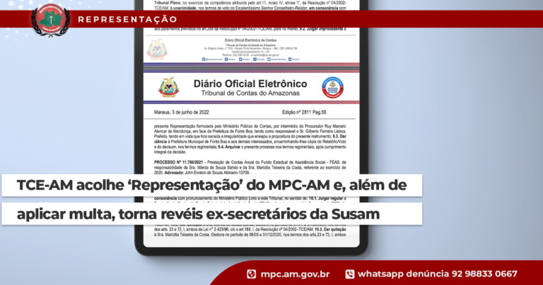 TCE-AM acolhe ‘Representação’ do MPC-AM e, além de aplicar multa, torna revéis ex-secretários da Susam