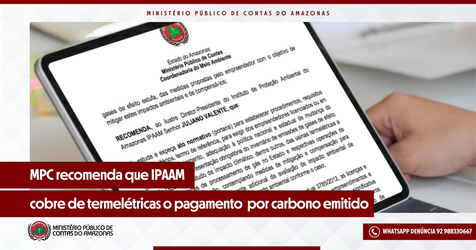 Leia mais sobre o artigo MPC recomenda que IPAAM cobre de termelétricas o pagamento  por carbono emitido