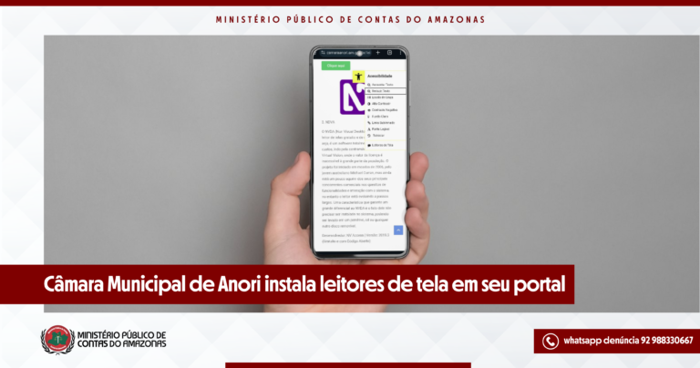 Câmara Municipal de Anori instala leitores de tela em seu portal