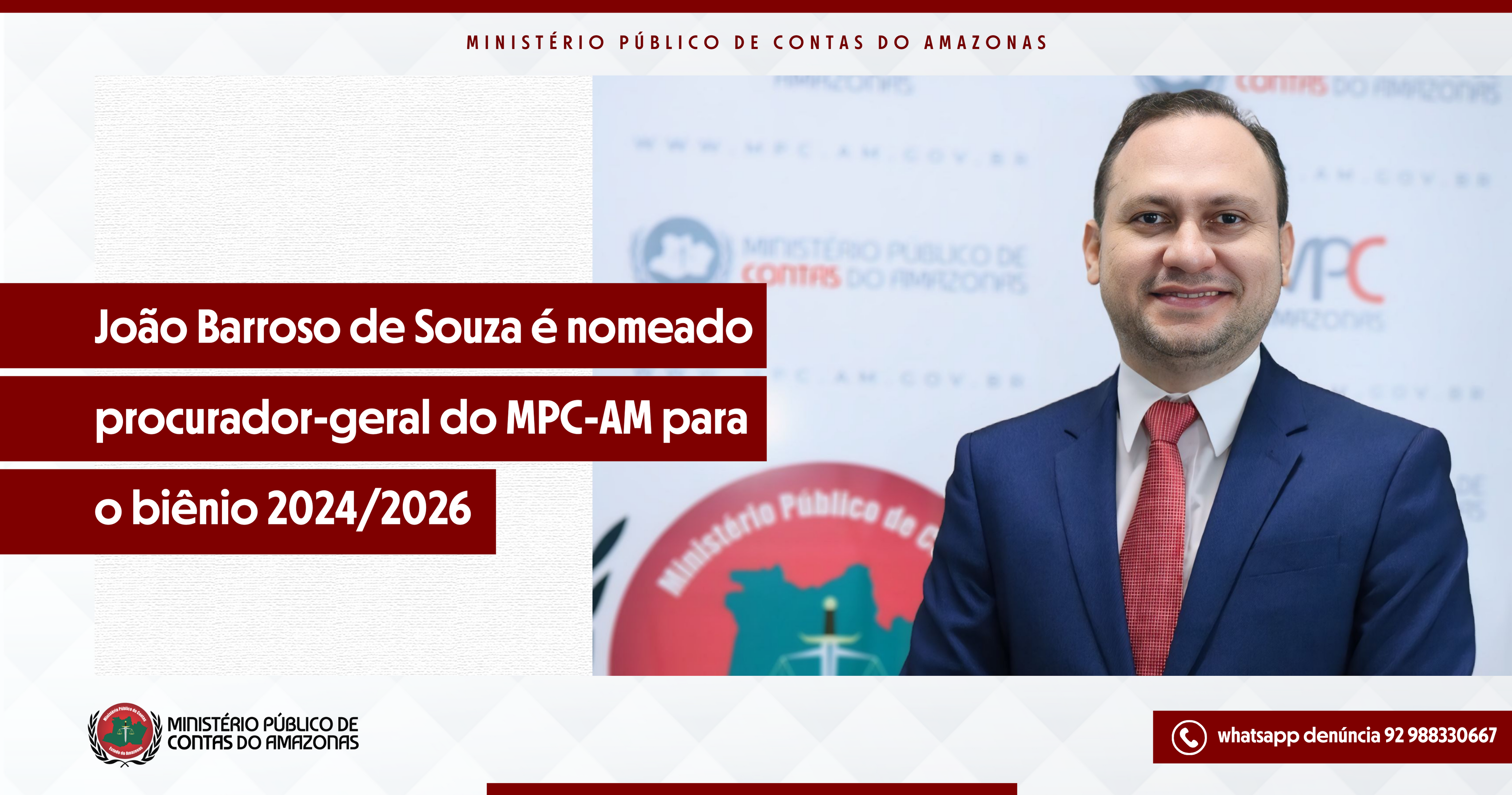 João Barroso de Souza é nomeado procurador-geral do MPC-AM para o biênio 2024/2026