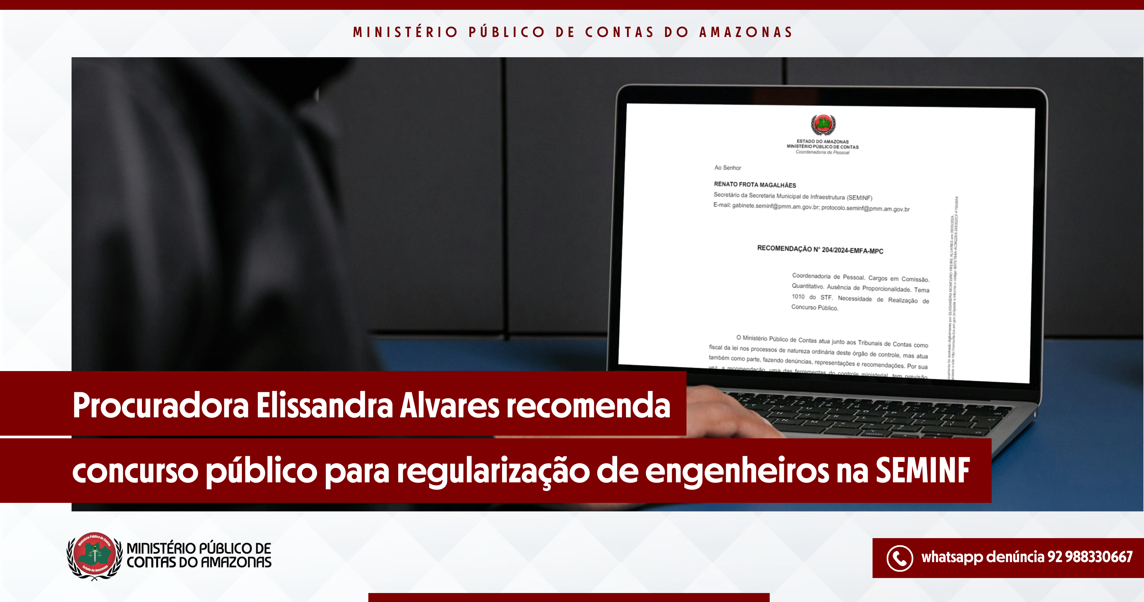 Procuradora Elissandra Alvares recomenda concurso público para regularização de engenheiros na SEMINF